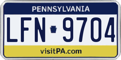 PA license plate LFN9704