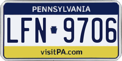 PA license plate LFN9706