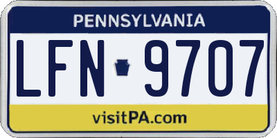 PA license plate LFN9707