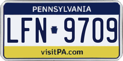 PA license plate LFN9709