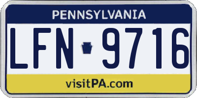PA license plate LFN9716