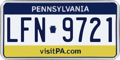 PA license plate LFN9721