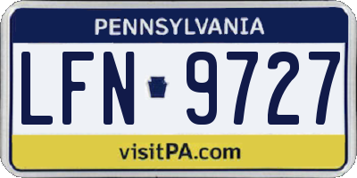 PA license plate LFN9727