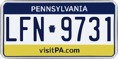 PA license plate LFN9731