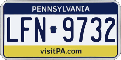 PA license plate LFN9732