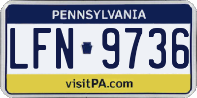 PA license plate LFN9736