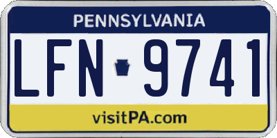 PA license plate LFN9741
