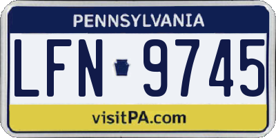PA license plate LFN9745
