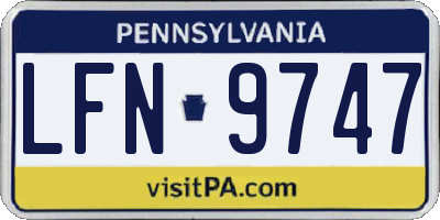 PA license plate LFN9747