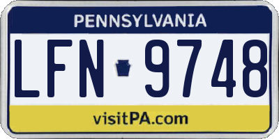 PA license plate LFN9748