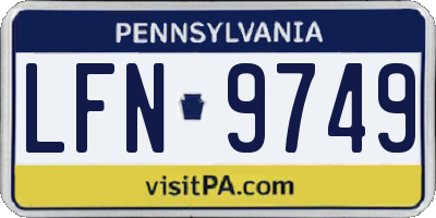 PA license plate LFN9749