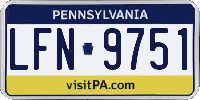 PA license plate LFN9751