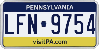 PA license plate LFN9754
