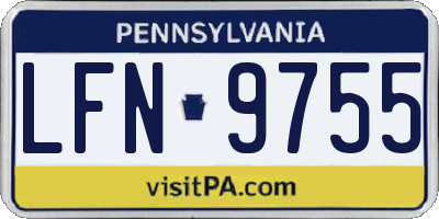 PA license plate LFN9755