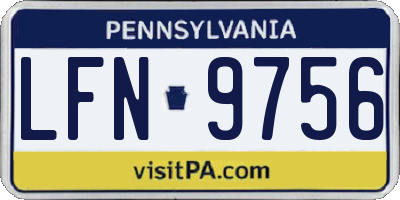 PA license plate LFN9756