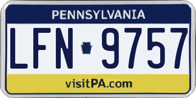 PA license plate LFN9757