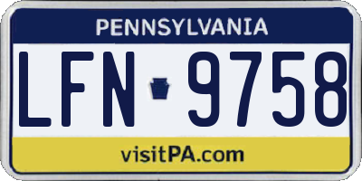 PA license plate LFN9758