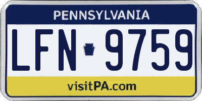 PA license plate LFN9759
