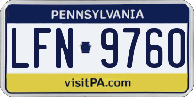 PA license plate LFN9760