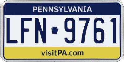 PA license plate LFN9761