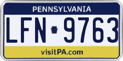 PA license plate LFN9763