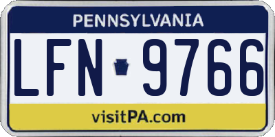 PA license plate LFN9766