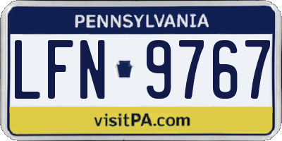 PA license plate LFN9767