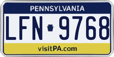 PA license plate LFN9768