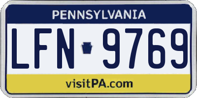 PA license plate LFN9769
