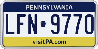 PA license plate LFN9770