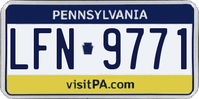 PA license plate LFN9771