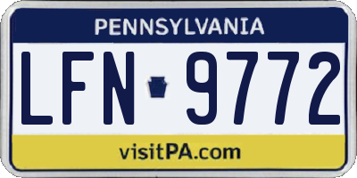 PA license plate LFN9772