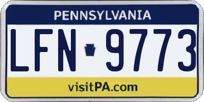 PA license plate LFN9773