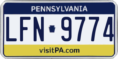 PA license plate LFN9774