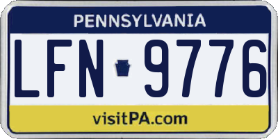 PA license plate LFN9776