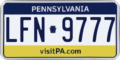 PA license plate LFN9777