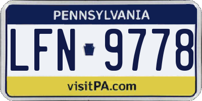 PA license plate LFN9778