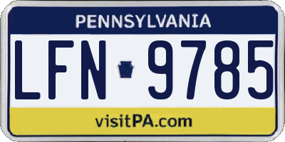 PA license plate LFN9785