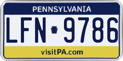 PA license plate LFN9786