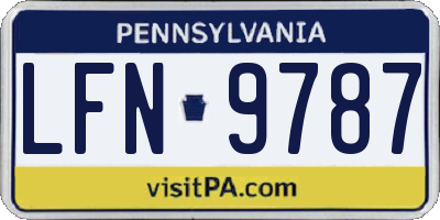 PA license plate LFN9787