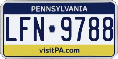 PA license plate LFN9788
