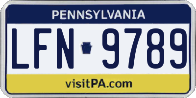 PA license plate LFN9789