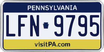 PA license plate LFN9795