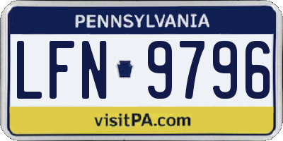 PA license plate LFN9796