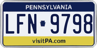 PA license plate LFN9798