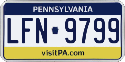 PA license plate LFN9799