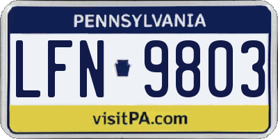 PA license plate LFN9803