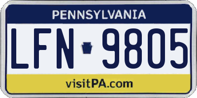 PA license plate LFN9805