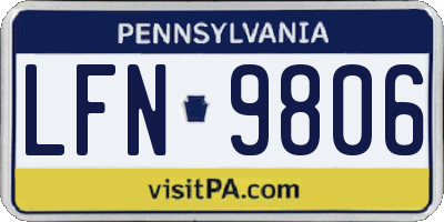 PA license plate LFN9806