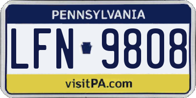PA license plate LFN9808
